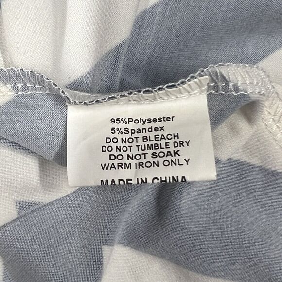 Blue White Zig Zag‎ Womens Small Dress  Decorative Button Up Long Sleeves Casual - Picture 5 of 16